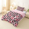 thumbnail image 2 of Manfei Vintage Leopard Print Twin Comforter Sets,Hippie Pink Stars Bedding Set,Pink Reversible,2-Piece,1 Comforter and 1 Pillowcase, 2 of 7