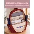 thumbnail image 4 of Gustave Nylon Backpack Purse for Women Multi-Pocket Lightweight 14" Laptop Travel Backpack Casual Daypack for Daily Work College(Red), 4 of 8