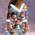 thumbnail image 1 of Birdeem Joyeux Noël Blouse Décontractée à Manches Longues Col en V pour Femmes, 1 of 1