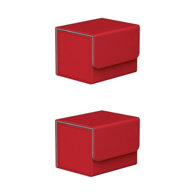 maskred Stylish and Secure Card Deck Storage Holder Organizer with Magnetic Closure TCG Display Red 2Set