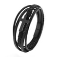 thumbnail image 6 of Classic Cross Leather Bracelet for Men Handsome Jewelry Gift Multilayer Wrap Bracelet with Metal Magnetic Clasp, 6 of 6