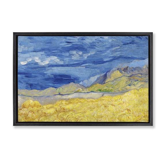 Stupell Industries Land Meets Sky Expressionist Black Framed Floater Canvas Wall Art design by Seven Trees Design, 17 x 25