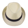 thumbnail image 2 of SWSMCLT Women's Straw Fedora Hat Vintage Fedora with Brim 1920s Classic Men's Retro Panama Hat Sun Protection Beach Cream One Size, 2 of 4