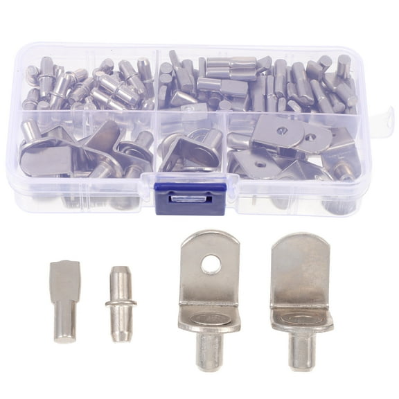 Cabinet Shelf Nails 113 Pcs Bookshelf Pegs Pin Kitchen Cabinets Support Clip Nickel Plated