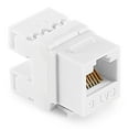 thumbnail image 2 of NavePoint 180 Degree Cat6 Keystone Jack, RJ45 Ethernet Connector, Type 110, White 25-Pack, 2 of 5