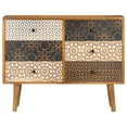 thumbnail image 5 of vidaXL Mid-Century Sideboard, Solid Mango Wood with Printed Pattern, 35.4"x11.8"x27.6", 5 of 17