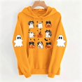 thumbnail image 5 of Busydd Halloween Graphic Hoodies For Women Trendy Cute Ghost Pumpkin Print Fall Tops Casual Long Sleeve Drawstring Hooded Sweatshirt With Pocket, 5 of 6
