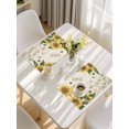 thumbnail image 5 of Sunflowers Placemats Set of 6, Farmhouse Retro Butterfly Beige Yellow Placemats for Dining Table, Place Mats for Kitchen Tabletop, Waterproof Wipeable Dining Table Mats Set, 5 of 9
