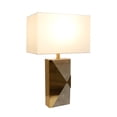 thumbnail image 5 of Pasargad Home Triumph Collection Marble & Metal Modern Table Lamp with E27 Bulb - Grey, Gold & White, 5 of 5