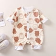 thumbnail image 2 of larppty Unisex Footless Newborn Baby Sleepers Pajamas Romper Boys Girls Long Sleeve (Brown), 2 of 4