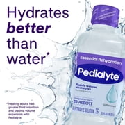 Pedialyte Essential Rehydration Electrolyte Drink, Unflavored, 1 Liter, Pack of 8