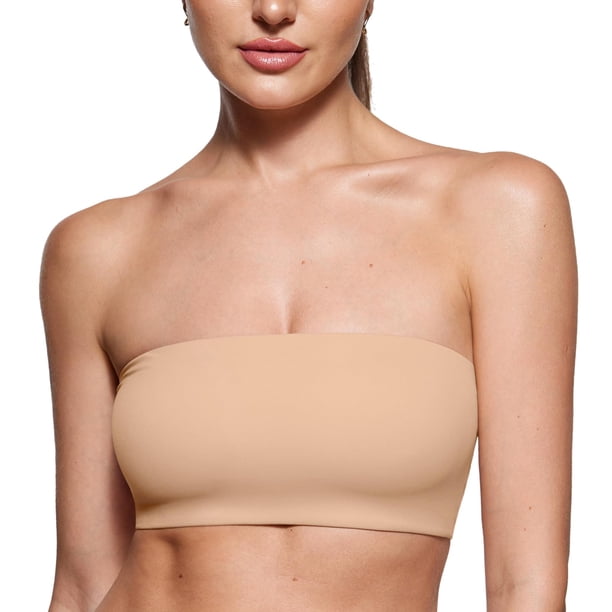 Sostén Bandeau INLYRIC Sin Tirantes, Sin Costuras, Sin Relleno Beige XXL