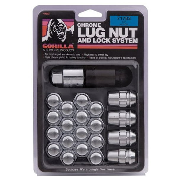 Gorilla Automotive 71733 Acorn Chrome Lug Nut and Lock System (12mm x 1