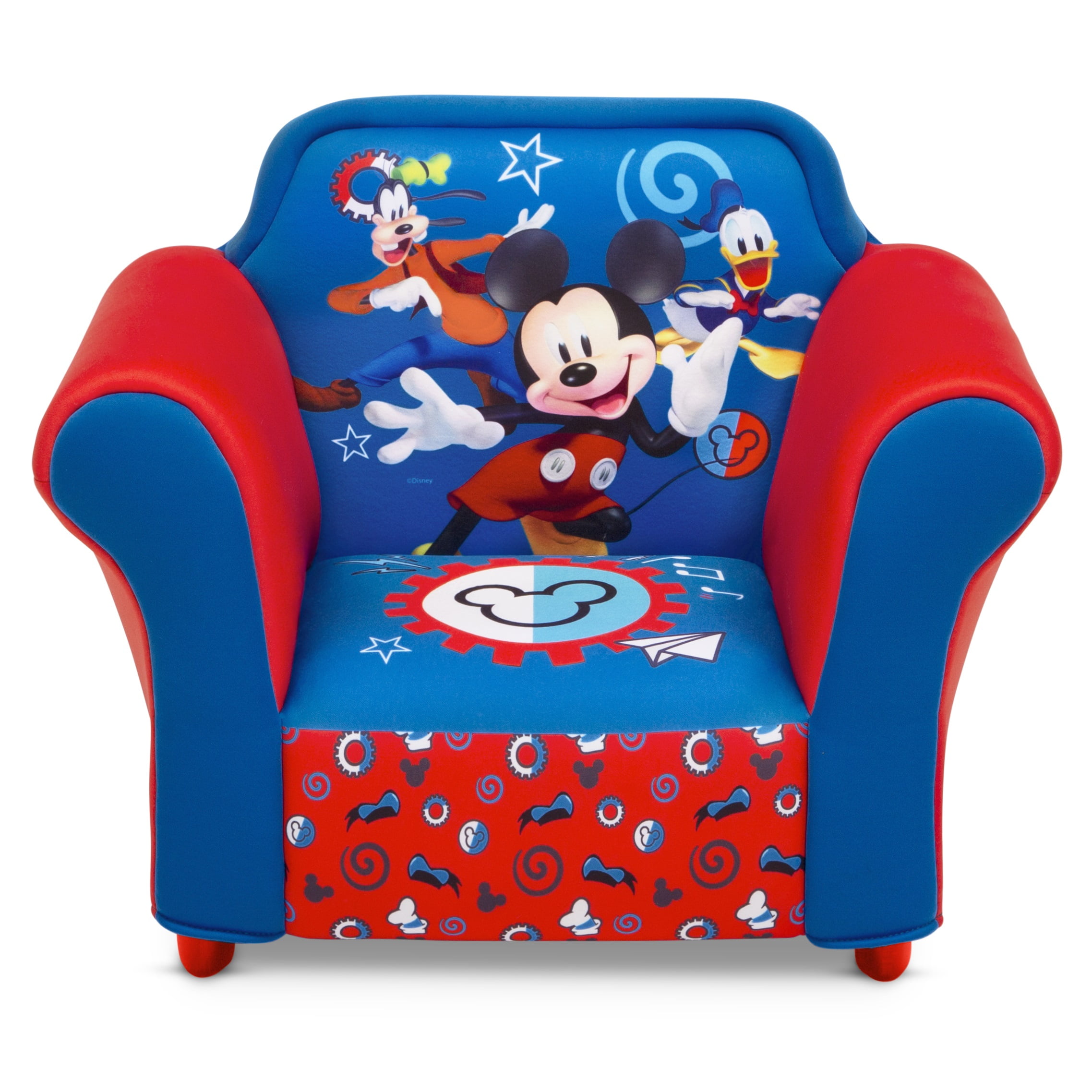 Disney Mickey Mouse Kids Upholstered Chair with Sculpted Plastic Frame by Delta Children