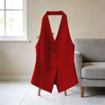 thumbnail image 2 of WLOMHUW Halter V-Neck Suit Vest for Women Single Breasted Tailored Waistcoat with Backless Red S, 2 of 5