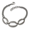 thumbnail image 1 of Stainless Steel Polished Laser Cut with .5in Extender Bracelet 7in, 1 of 3