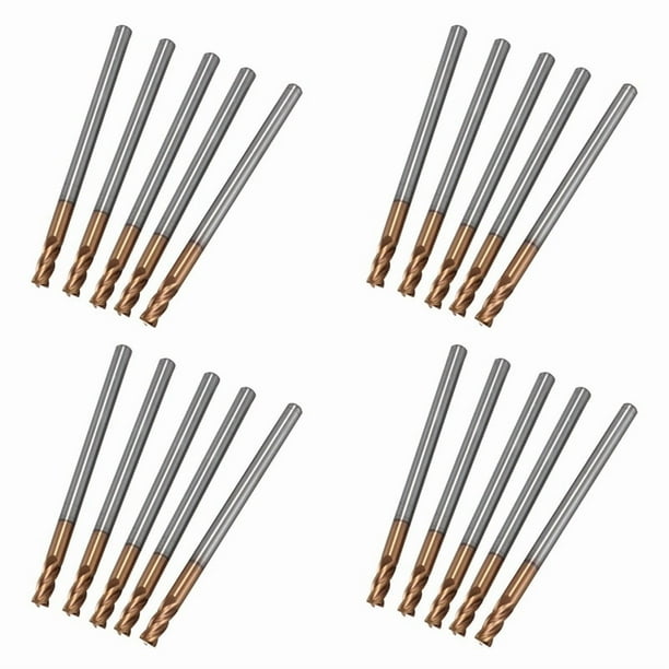 20 Piezas de Fresas de Carburo SóLido de 3 mm de Finales D3X8XD4X50L Ranura de Fresado Lateral de 4 Flautas Fresa de Perfilado Longitud Estándar