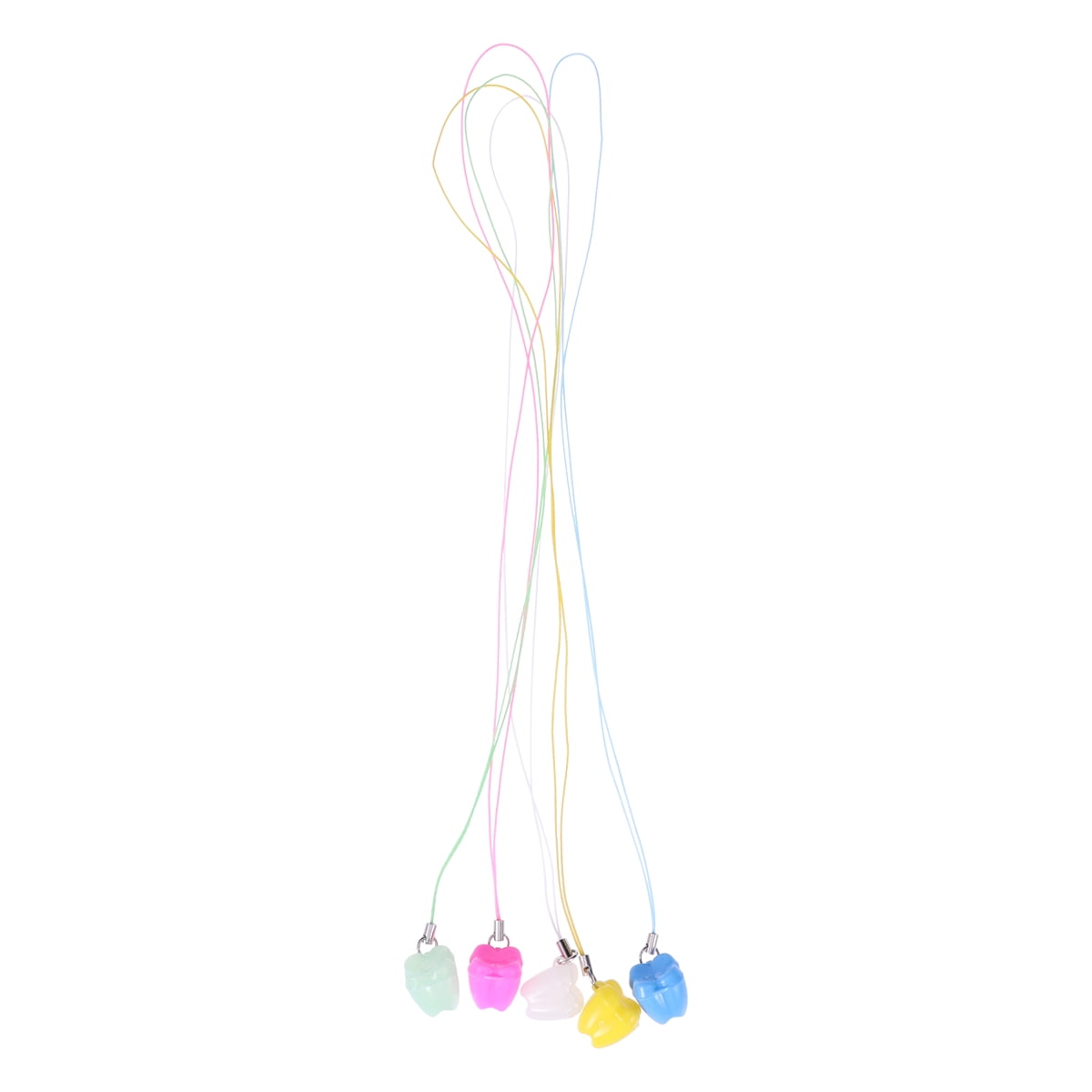 5PCS Teeth Storage Box Lovely Baby Deciduous Tooth Organizer with Necklace Case Gift for Kids (Mixed Color)