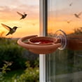 thumbnail image 5 of YAMB Window Suction Cup Bird Feeder, Windproof & Rainproof Strong Adsorption Outdoor Feeding Tray, Easy-fill & Wash Bird Food Container for Indoor Bird Watching & Bird Lovers, Brown, 5 of 6