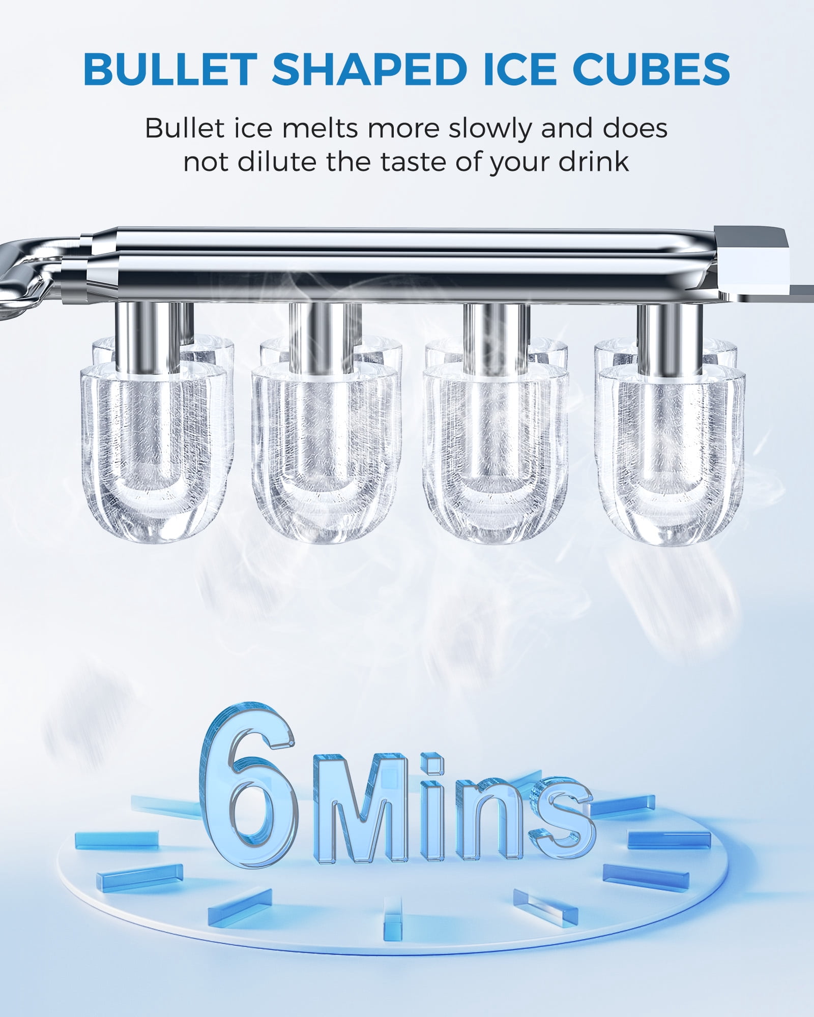 CRZOE Ice Maker Machine For Countertop, Portable Ice Maker Machine With Handel, Self-Cleaning Ice Maker, 26Lbs/24H, 9 Ice Cubes Ready In 8 Mins, For Home/Office/Kitchen