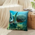 thumbnail image 4 of LALILO Throw Pillow Covers Green Sea Turtle Turtle Sea Marine Life Cushion Cover 18" x 18", 2911 Pack, 4 of 6