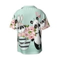 thumbnail image 2 of Daiia Cute Panda Men's Linen Shirts Short Sleeve Casual Shirts Button Down Shirt for Men Beach Summer Wedding Shirt-XX-Large, 2 of 7