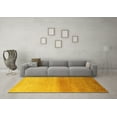 thumbnail image 3 of Ahgly Company Indoor Round Abstract Yellow Modern Area Rugs, 5' Round, 3 of 4