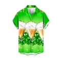 thumbnail image 3 of Camisas casuales Camisa de playa con trébol verde de la suerte Blusas hawaianas de moda para hombres Ropa personalizada de talla grande Camisetas de manga corta para hombre, 3 of 5
