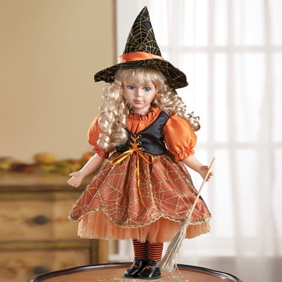 Women's Halloween Wendy Witch Costume Collectible Porcelain Doll