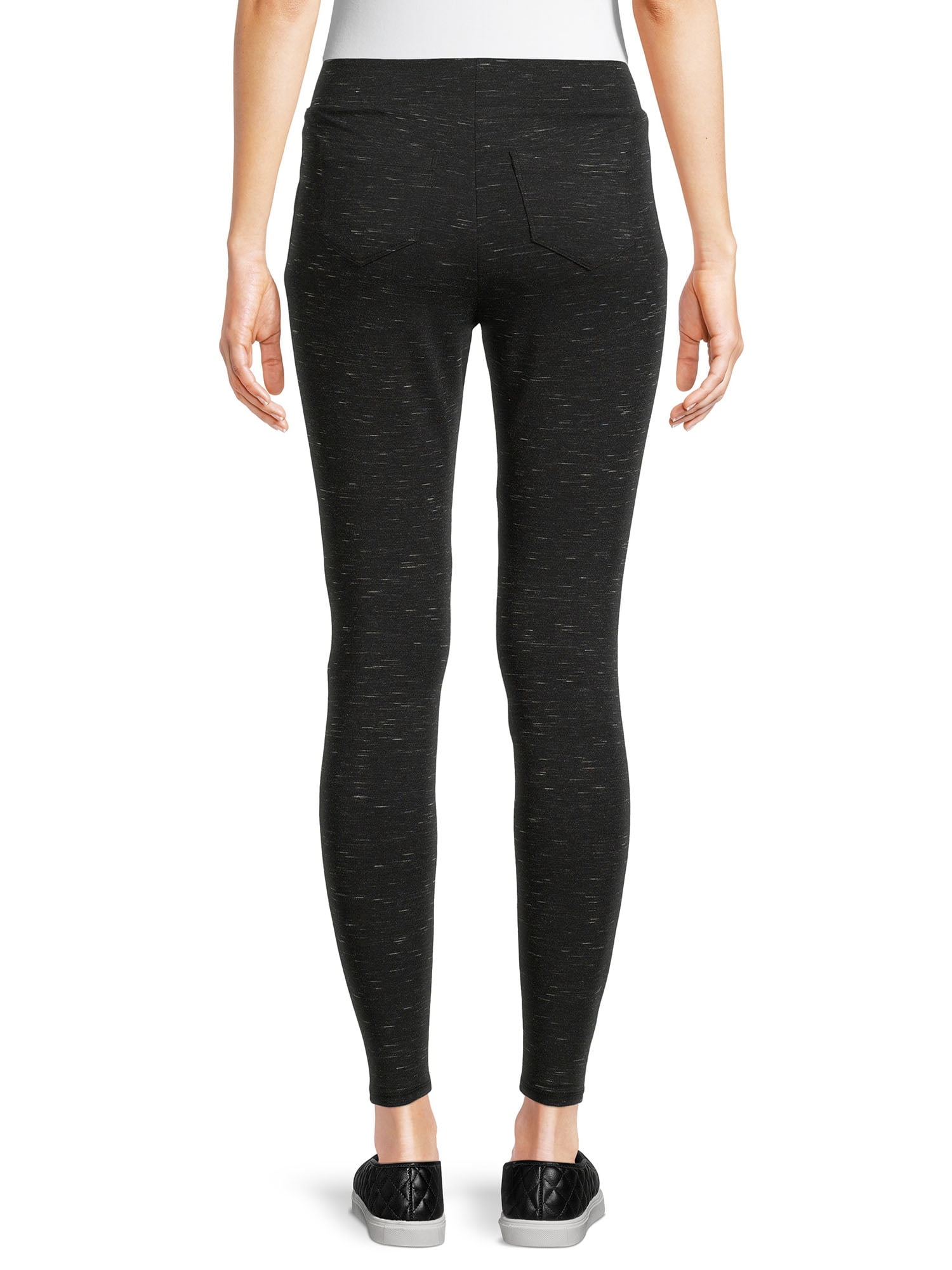 Time and Tru Women's High Rise Pull On Ponte Leggings