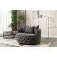 thumbnail image 2 of CAROCC Modern Akili Swivel Accent Chair Barrel Chair for Hotel Living Room Modern leisure Chair Gray Fabric, 2 of 6