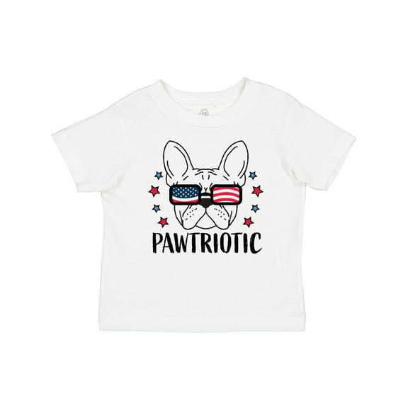 Inktastic Pawtriotic with French Bulldog in American Flag Sunglasses Boys or Girls Baby T-Shirt