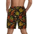 thumbnail image 2 of Lsque Mens Swim Trunks Vintage Autumn Plants Butterfly Pattern - Bathing Suit Compression Liner - Beach Swim Shorts Swimwear - (S-3XL) - Stretch Quick Dry -X-Large, 2 of 9