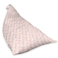 thumbnail image 2 of Geometric Lounger Chair Bag, Feminine Hearts Placed into Triangles Design in Pastel Tones, High Capacity Storage with Handle Container, Lounger Size, Blush Pale Salmon and White, by Ambesonne, 2 of 5
