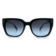 thumbnail image 6 of Womens Glitter Trim Oversized Cat Eye Luxe Plastic Sunglasses Black Blue - Navy, 6 of 8