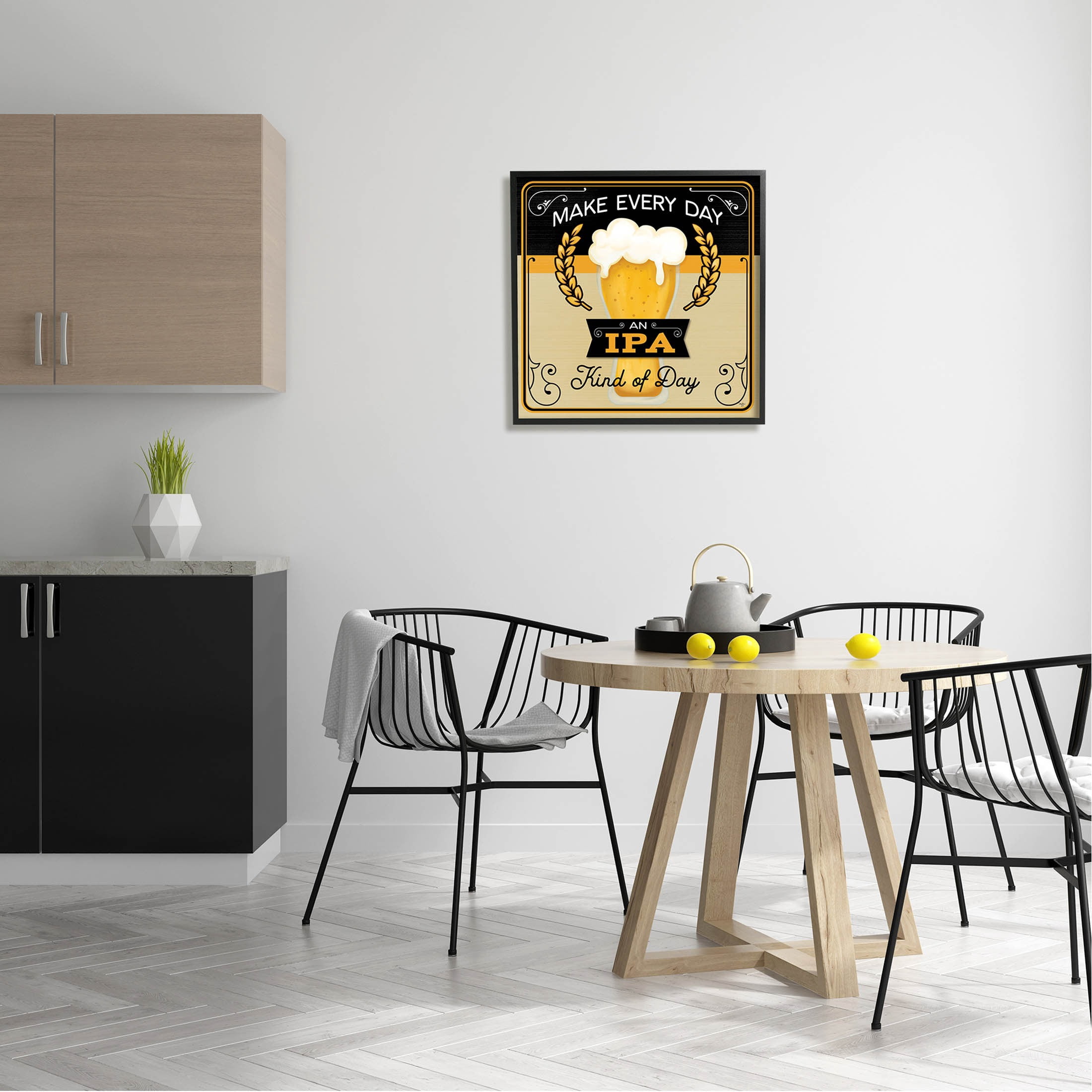 IPA Kind Of Day Beer Sign Food & Beverage Graphic Art Black Framed Art Print Wall Art