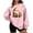 Pink, variant on Lorytime Christmas Womens Crewneck Sweatshirt Oversized Santa Claus Plush Shirt Long Sleeve Pullover Loose Tops
