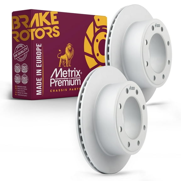 Metrix Premium Chassis Parts -2 PC Rear Coated Vented Disc Brake Rotor Fits Ford F-250 Super Duty,Ford F-350 Super Duty,Replacement 09.B544.10,Made in Europe