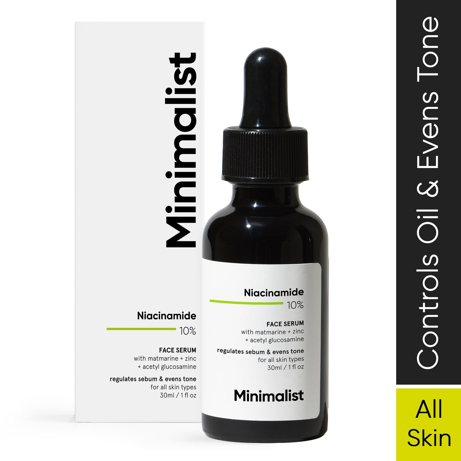 Minimalist 10 Niacinamide Face Serum for Acne Marks Blemishes Oil Balancing with Zinc Skin Clarifying Anti Acne Serum for Oily Acne Prone Skin