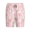 thumbnail image 6 of Daiia Cute Rabbit Carrot Mens Woven Stretch Pajama Short,Short Pajama Pants-Small, 6 of 7
