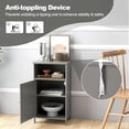 thumbnail image 6 of LDAILY Bathroom Cabinet, Freestanding Small Cabinet with Door, 3-Position Adjustable and Removable Shelf, Anti-Tipping Device, Wooden Floor Organizer for Bathroom, Kitchen, Office (Gray), 6 of 9