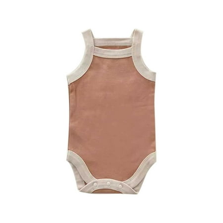 

ASEIDFNSA Baby Summer Clothes for Boys Baby Boy Fall Outfit Baby Girls Boys Cotton Summer Color Block Sleeveless Romper Bodysuit Clothes
