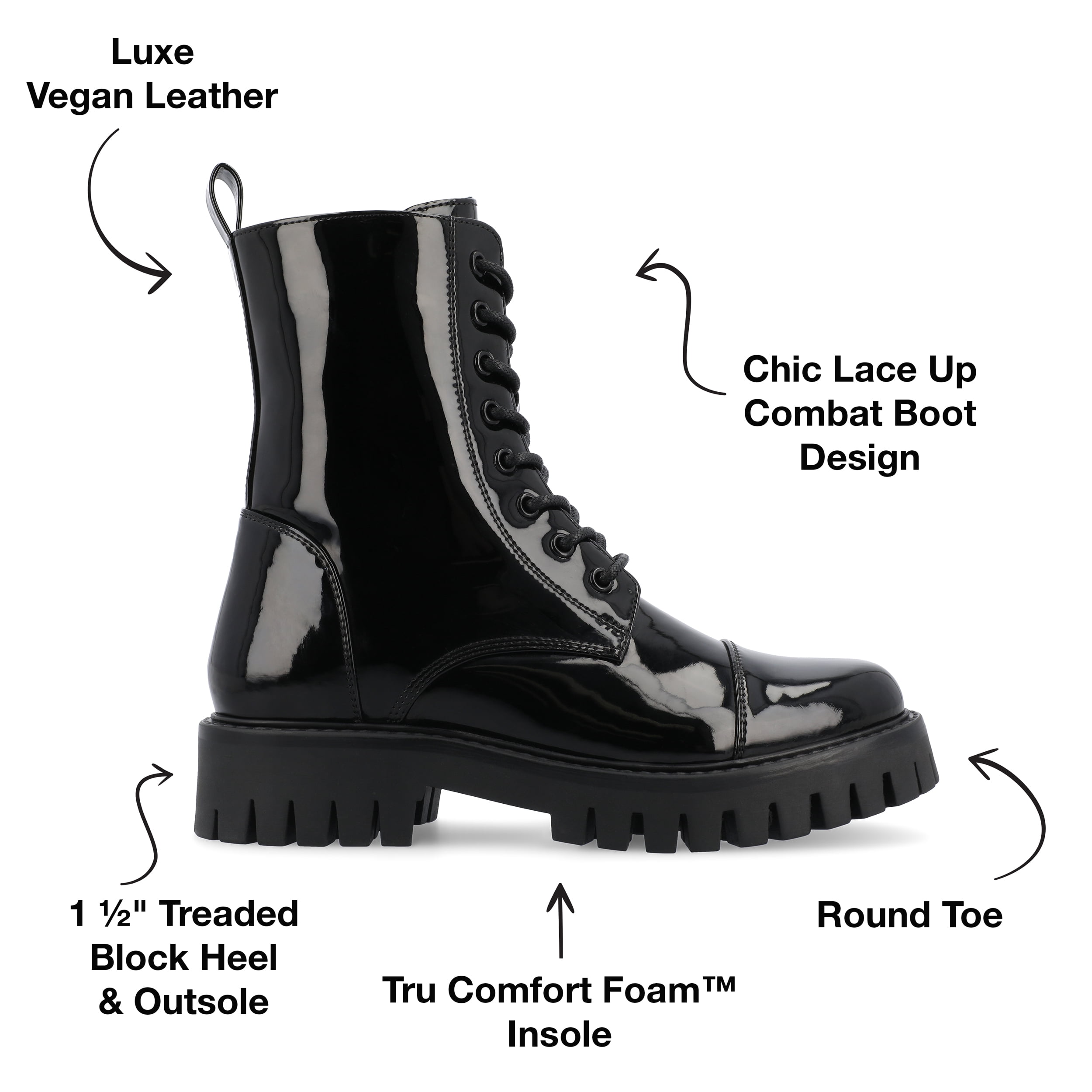 Journee Womens Aaley Combat Inside Zip Booties, Widths Available