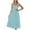 Light Blue, variant on JIUKE Midi Dress for Womens Summer Casual Square Neck Ruffle Sleeveless Smocked High Waisted a Line Beach Dresses