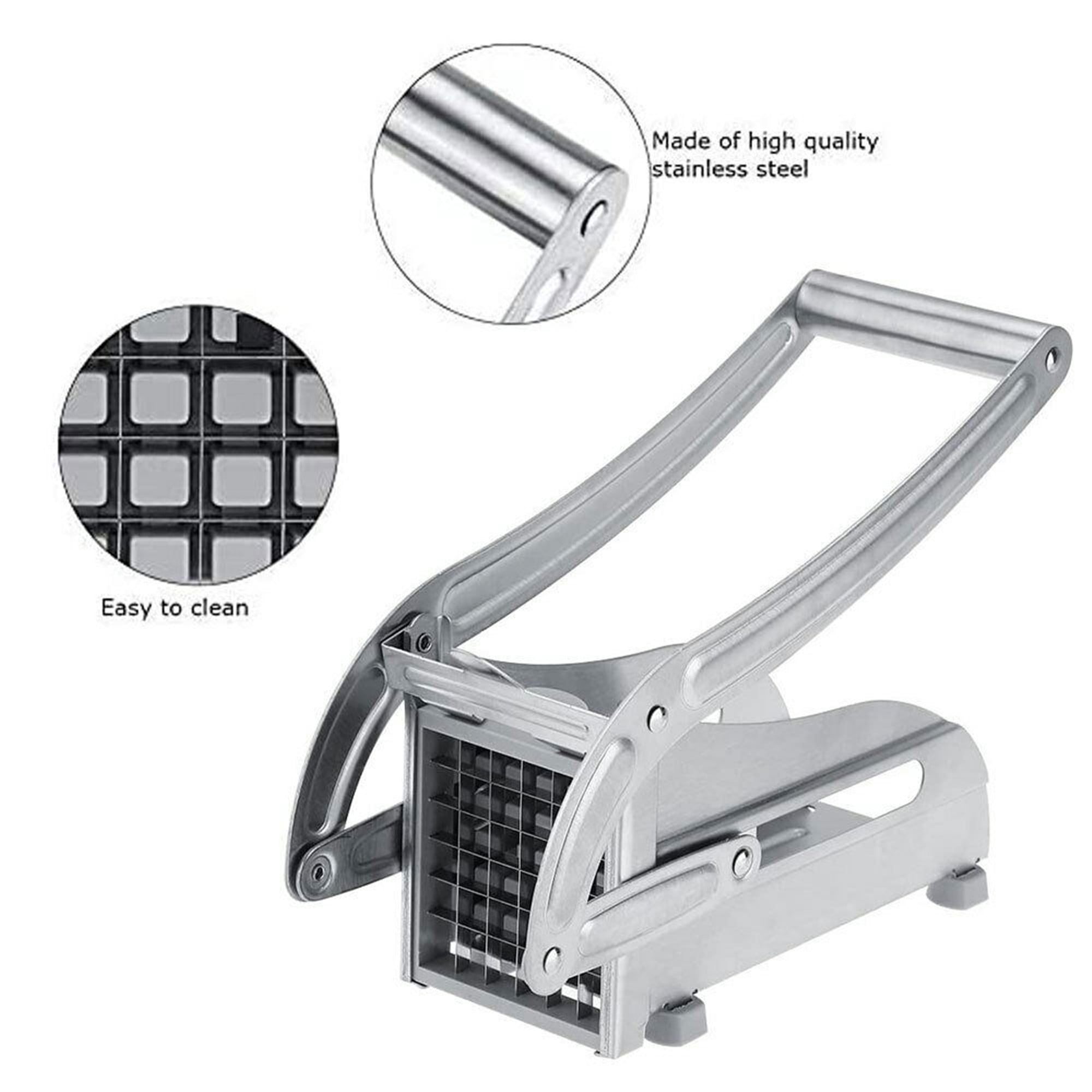  French Fry Cutter Potato Slicer LSOFNRB Stainless Steel Potato  Cutter, French Fries Cutter Includes 2 Blade Size and No-Slip Suction Base,  Easy to Clean, For Air Fryer Food, Vegetable Cutter: Home