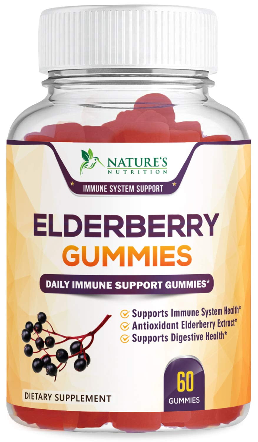 Nature's Nutrition Elderberry Gummies Highest Potency Sambucus Gummy