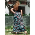 thumbnail image 5 of SHOWMALL Plus Size Summer Maxi Dress for Women Cyber Neon Abstract Floral 3X Short Sleeves Crewneck Casual Bohemian Beach Dress Full-Length Floral Long Sun Dresses with Pockets, 5 of 5