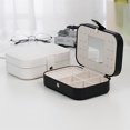 thumbnail image 3 of Jewelry Box Faux Leather: Earrings Organizer Case Vanity Storage Box with Mirror, 3 of 6