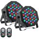 thumbnail image 3 of U`King LED Par Lights DJ Stage Light con cable RGB 36 LED con control remoto activado por sonido DJ Uplighting para bodas, fiestas, clubes, Navidad, iluminación de escenario (2 paquetes), 3 of 4