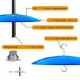 thumbnail image 3 of 13" Glass Rain Cover for Bird Feeder Outdoors - Baffle on Shepherd Pole/Post or S Hook Hanging - Large Weather Guard Protective Dome - Blue (Dia. 33CM), 3 of 6